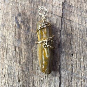 Polished Raw Natural Chunk Petrified Wood Necklace Pendant